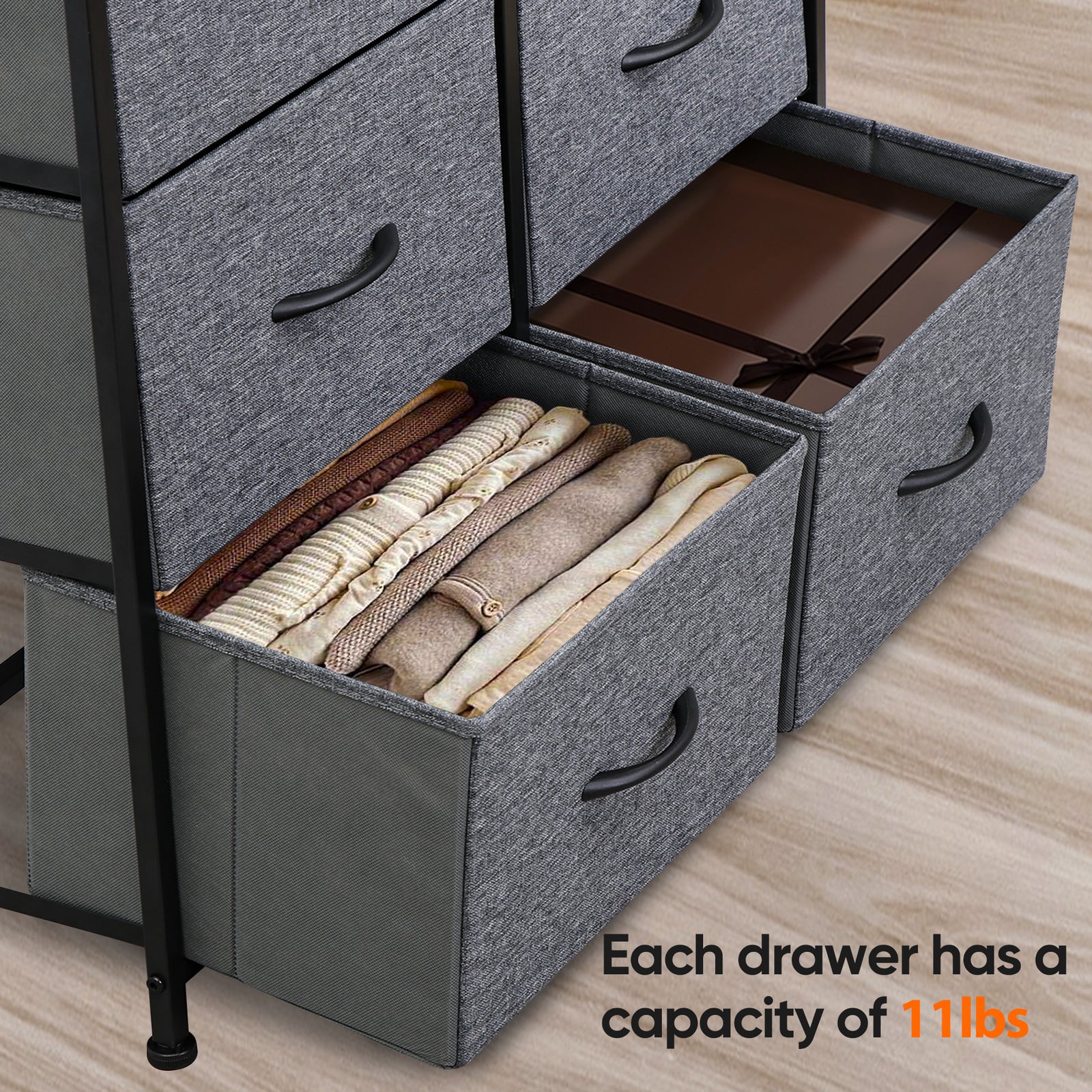 Dressers for Bedroom Wide Fabric 6/8/9 Drawer Double Dresser Storage Chest Tower