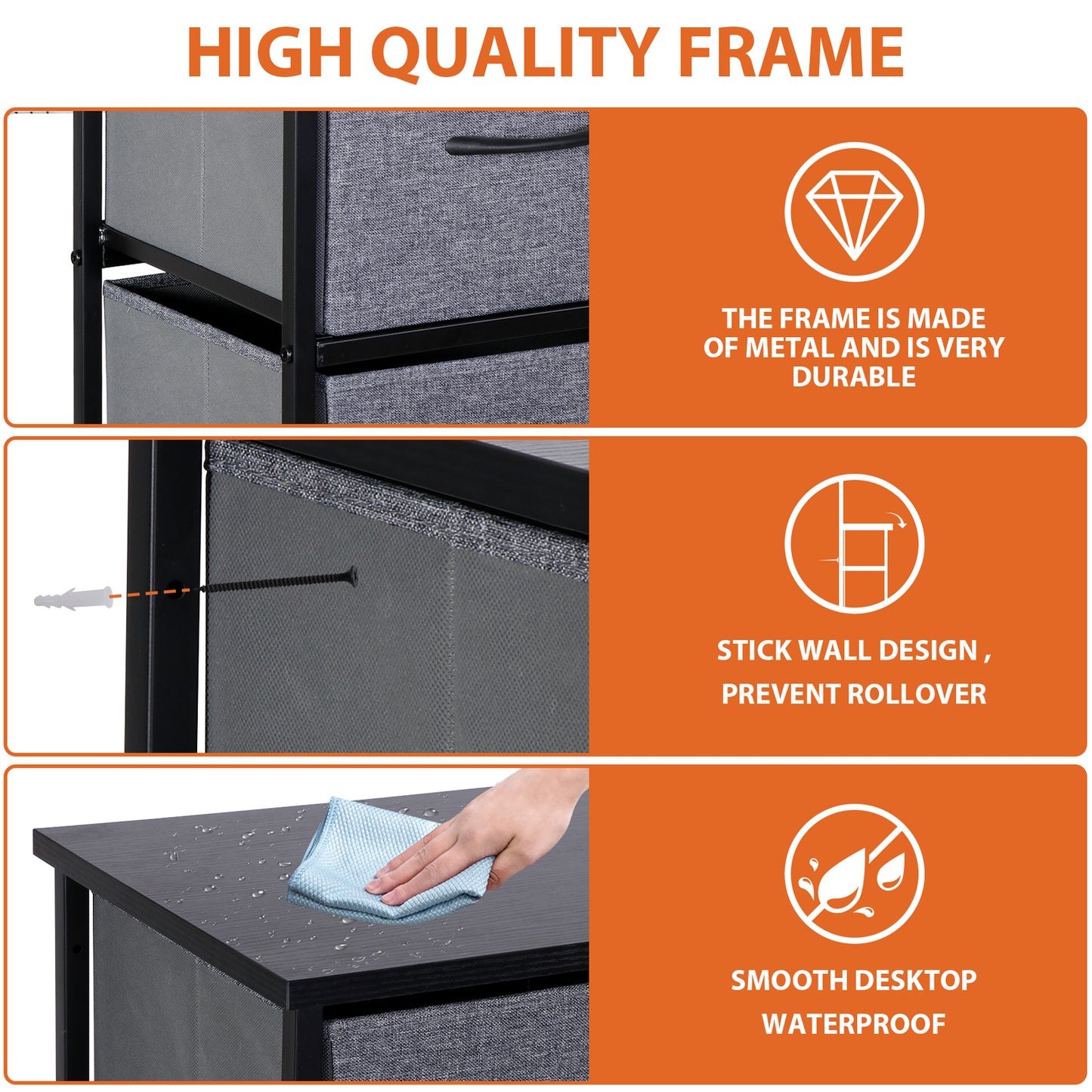 Dressers for Bedroom Wide Fabric 6/8/9 Drawer Double Dresser Storage Chest Tower