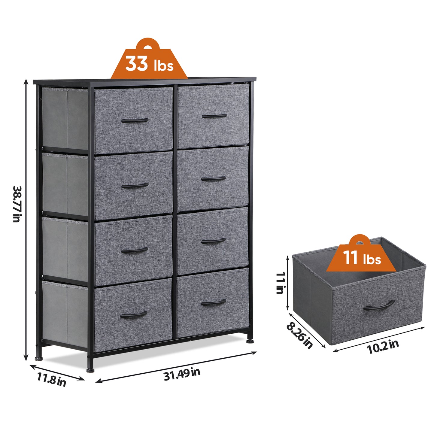 Dressers for Bedroom Wide Fabric 6/8/9 Drawer Double Dresser Storage Chest Tower