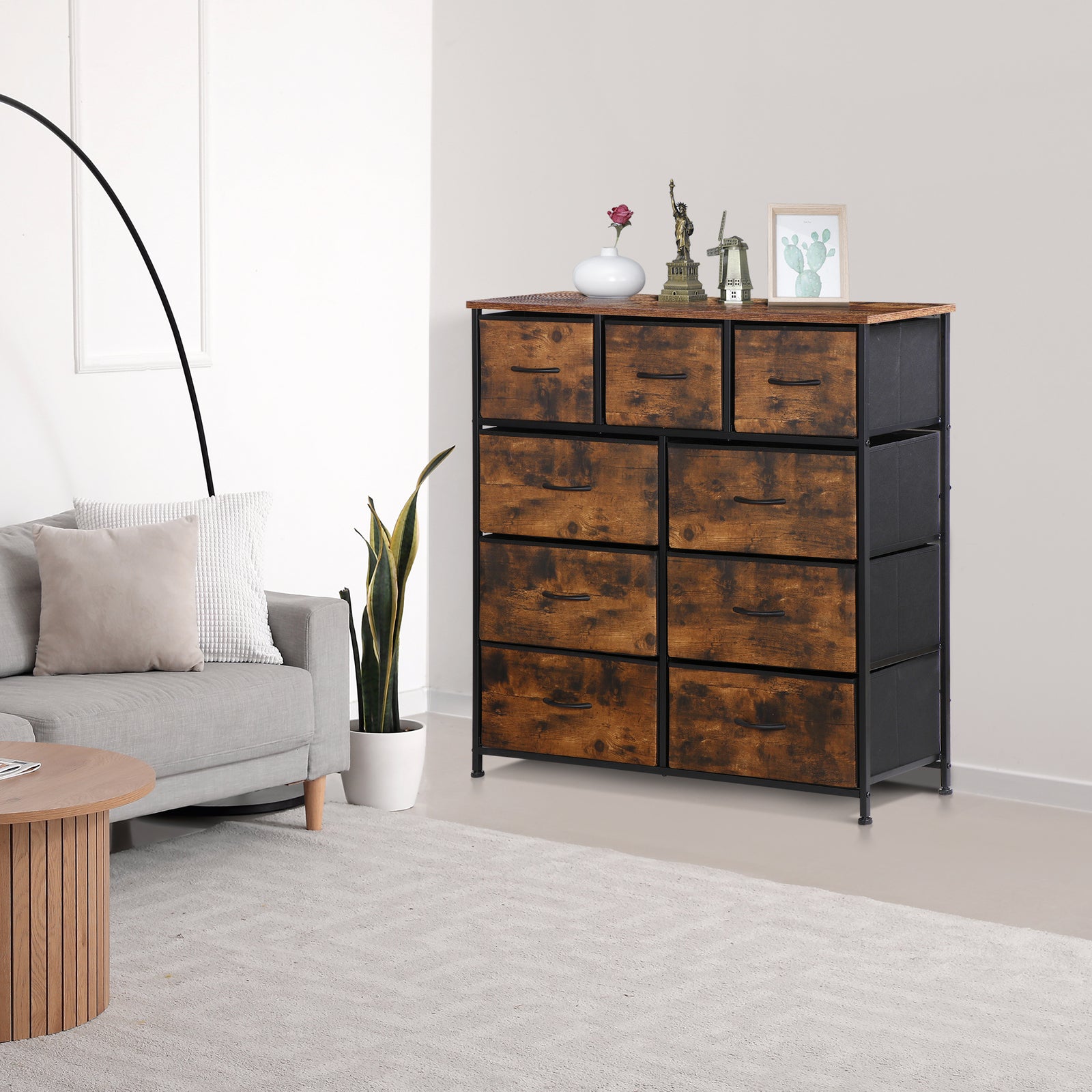 Dressers for Bedroom Wide Fabric 6/8/9 Drawer Double Dresser Storage Chest Tower