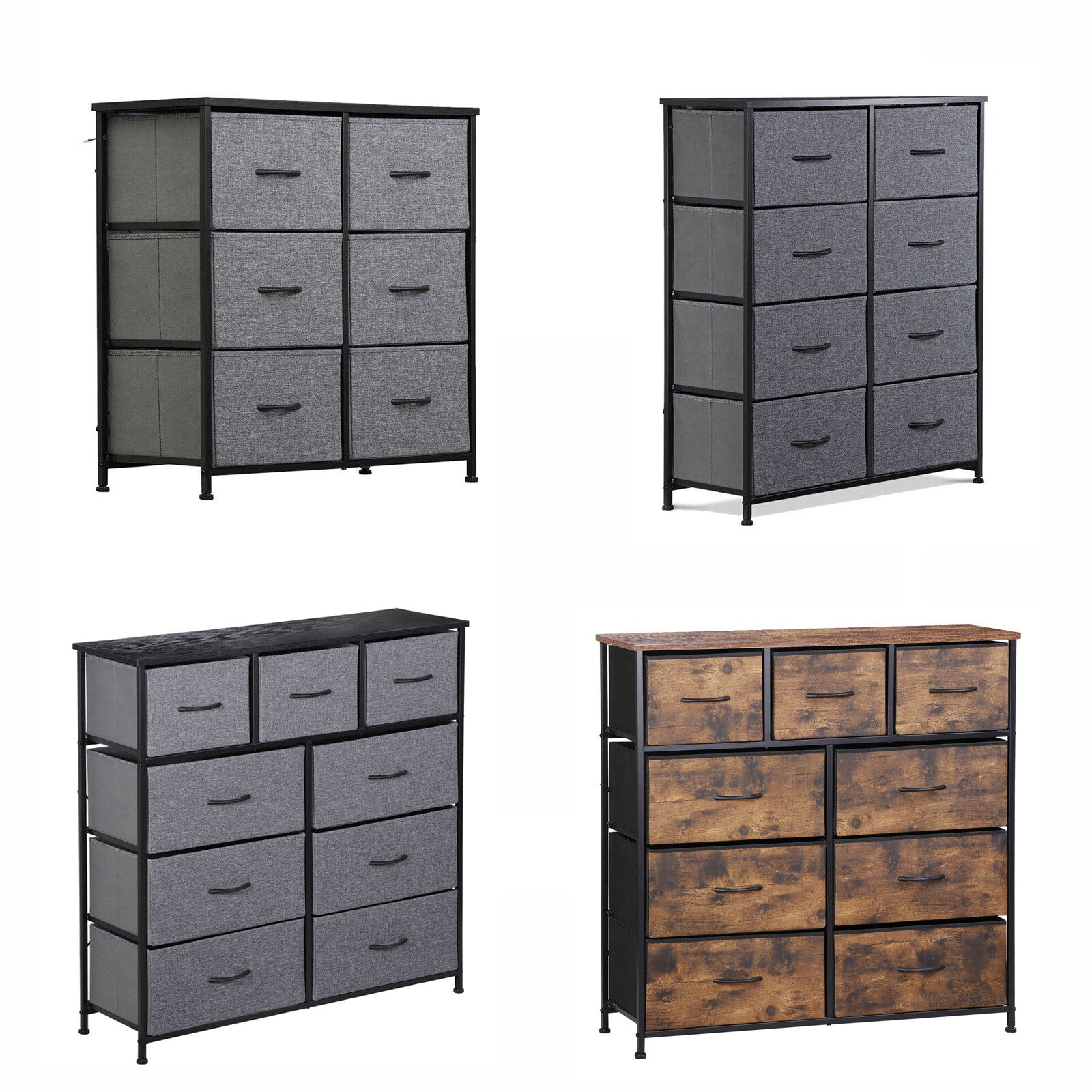 Dressers for Bedroom Wide Fabric 6/8/9 Drawer Double Dresser Storage Chest Tower