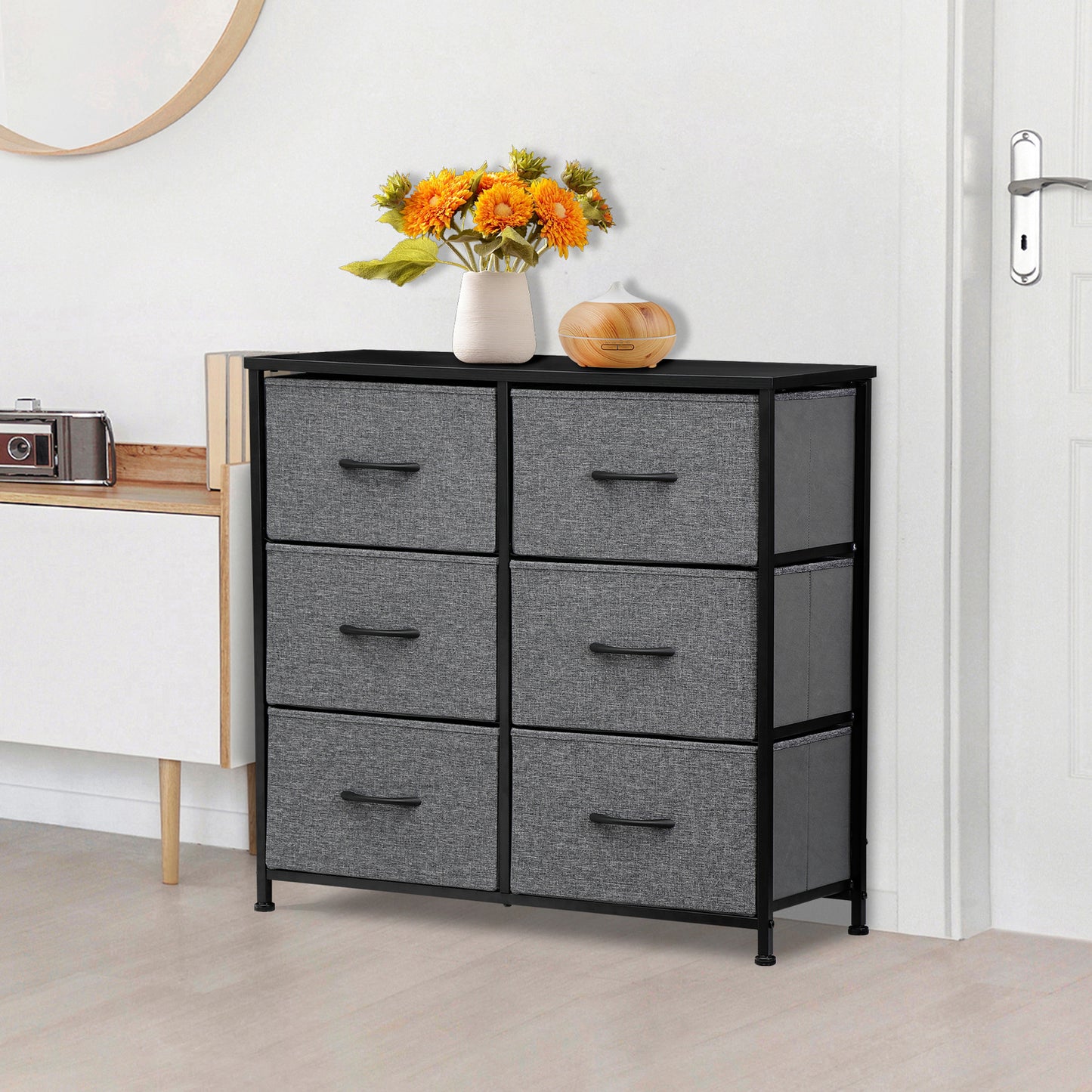 Dressers for Bedroom Wide Fabric 6/8/9 Drawer Double Dresser Storage Chest Tower