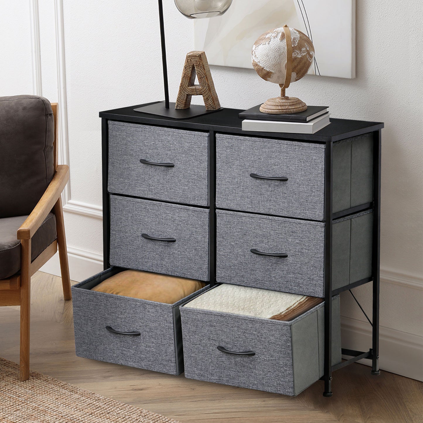 Dressers for Bedroom Wide Fabric 6/8/9 Drawer Double Dresser Storage Chest Tower