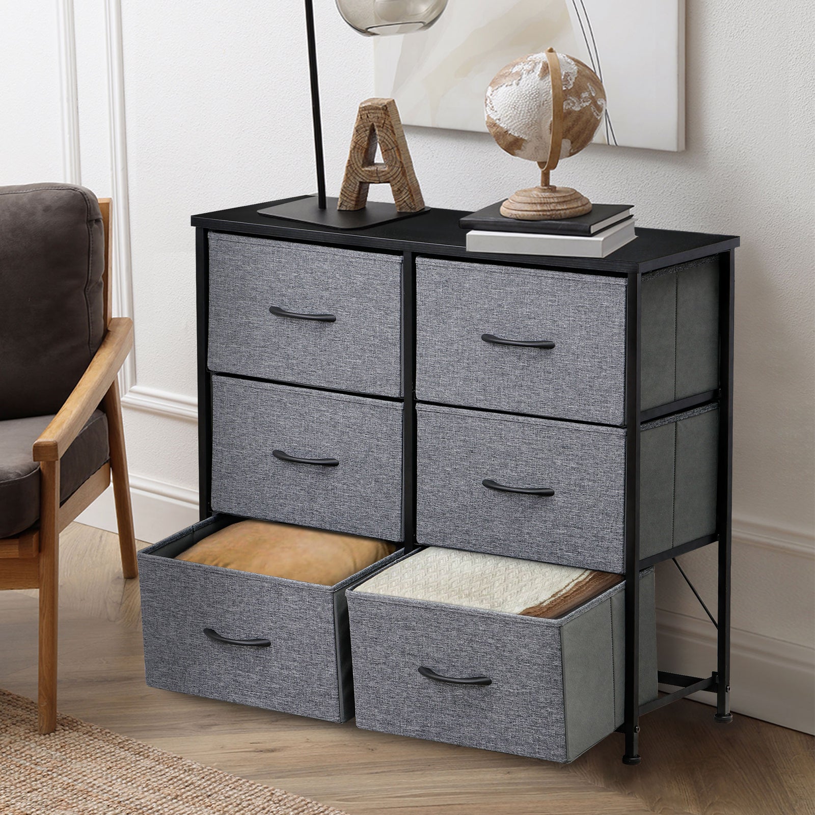 Dressers for Bedroom Wide Fabric 6/8/9 Drawer Double Dresser Storage Chest Tower