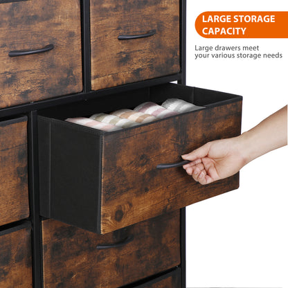 Dressers for Bedroom Wide Fabric 6/8/9 Drawer Double Dresser Storage Chest Tower