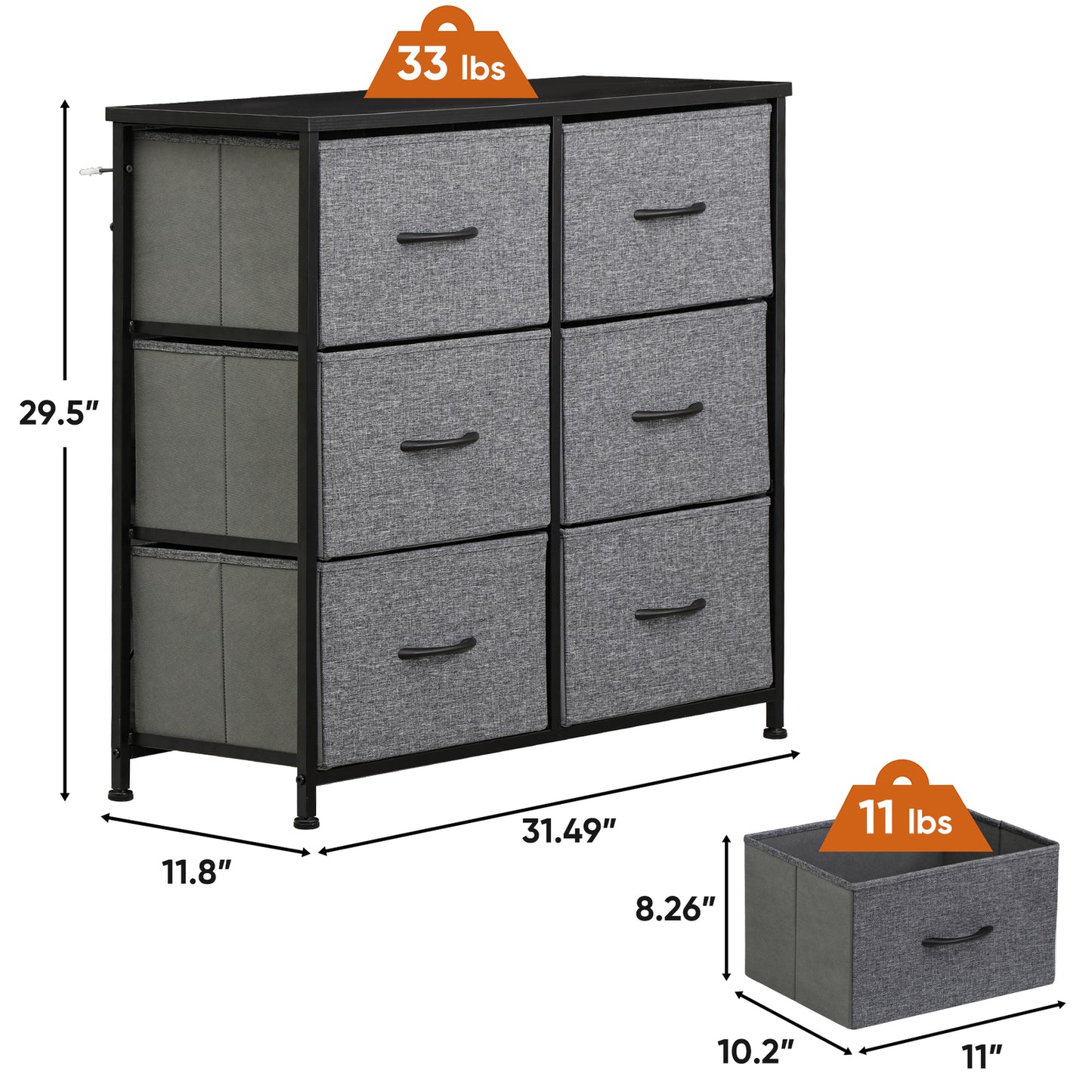 Dressers for Bedroom Wide Fabric 6/8/9 Drawer Double Dresser Storage Chest Tower