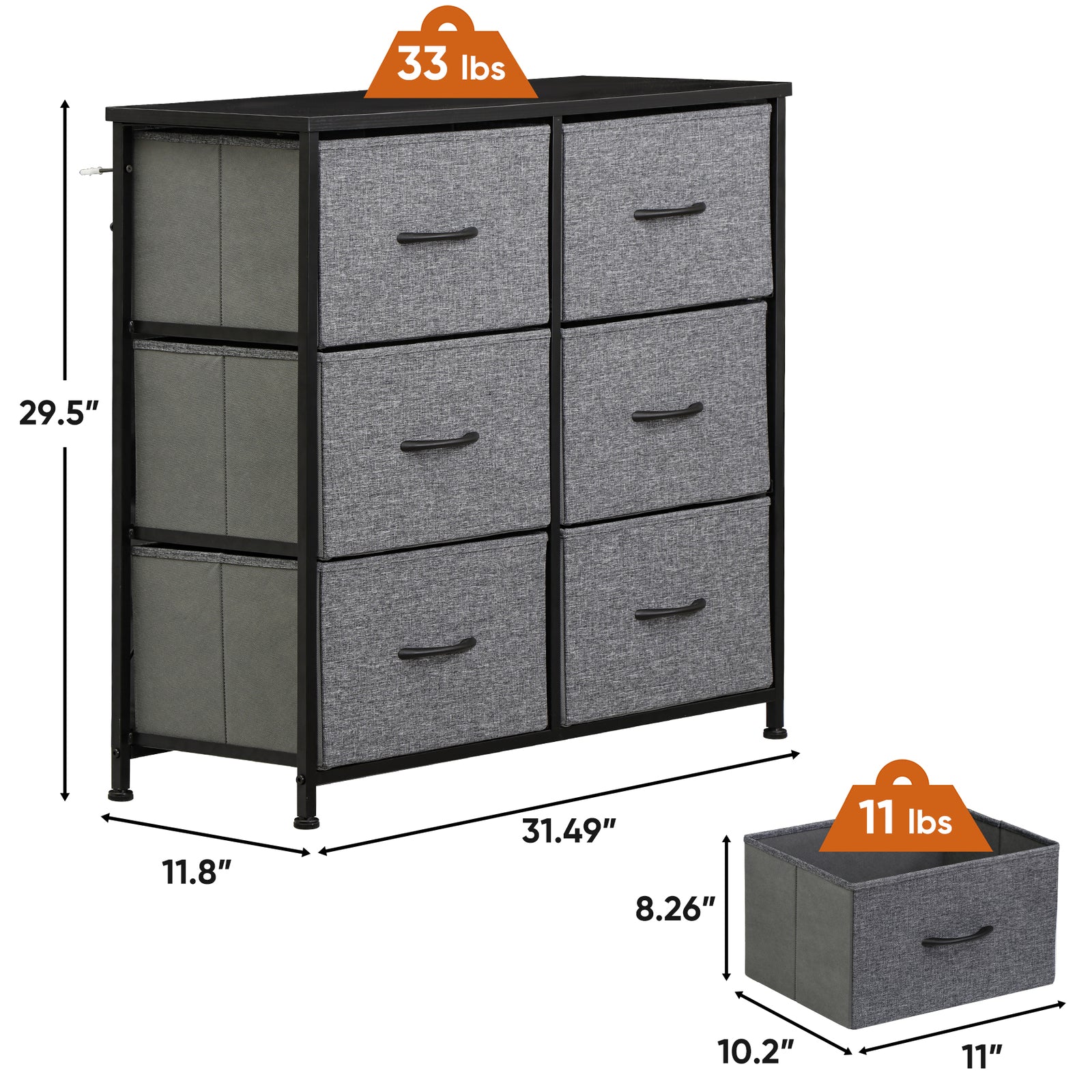 Dressers for Bedroom Wide Fabric 6/8/9 Drawer Double Dresser Storage Chest Tower