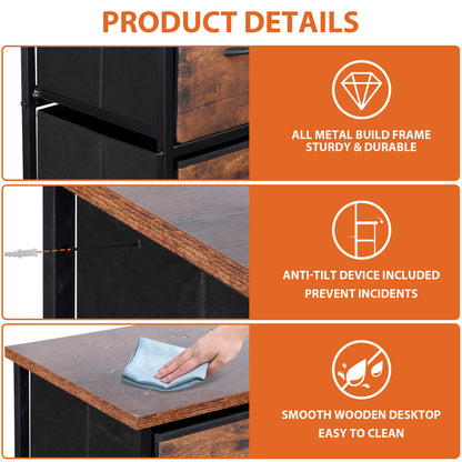 Dressers for Bedroom Wide Fabric 6/8/9 Drawer Double Dresser Storage Chest Tower