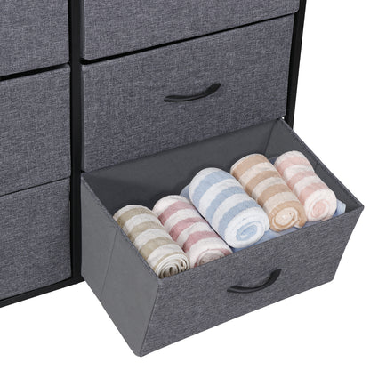 Dressers for Bedroom Wide Fabric 6/8/9 Drawer Double Dresser Storage Chest Tower